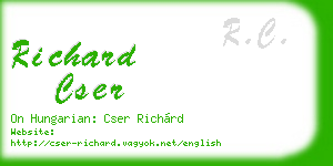 richard cser business card